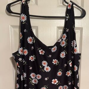 Spooky Cat Press Daisy Pumpkin Black Skater Mini  Tank Top Dress Size XL X-Large